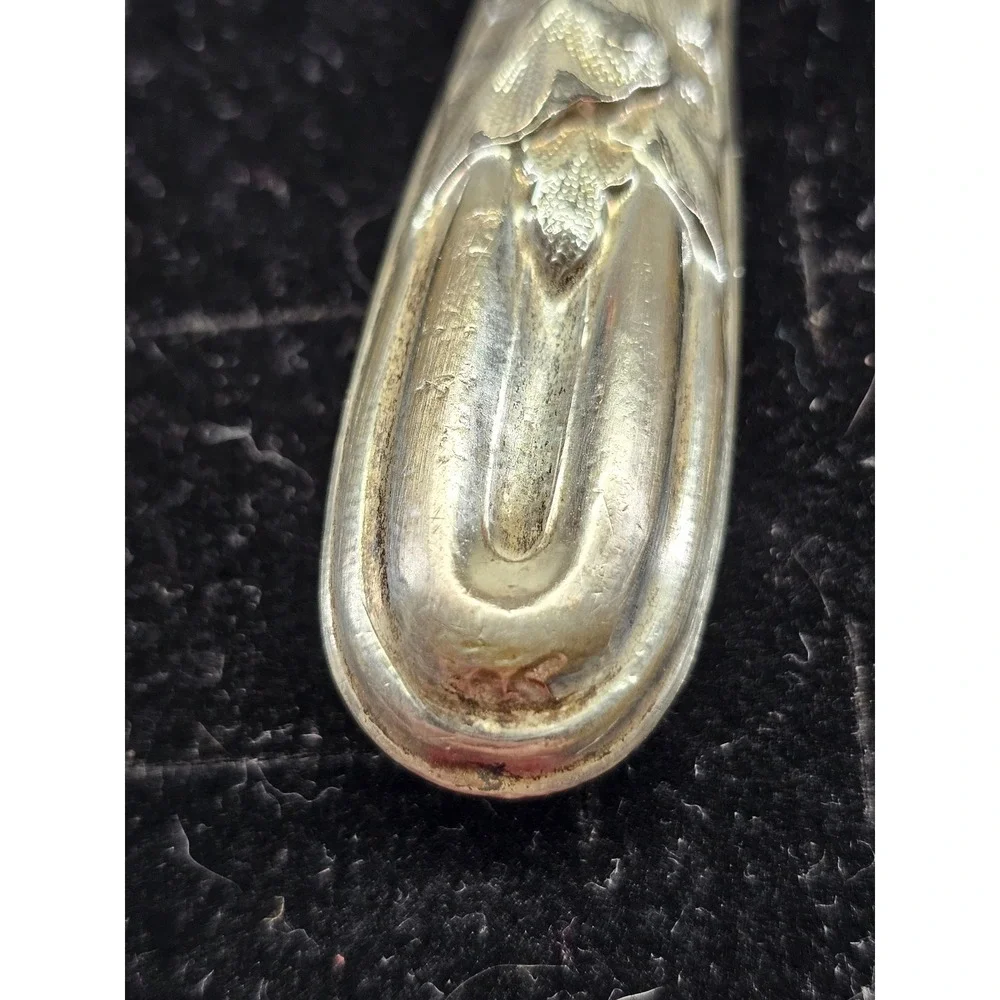Butter Spreader Sterling Silver Handle‎ Floral Art Nouveau Antique Silver